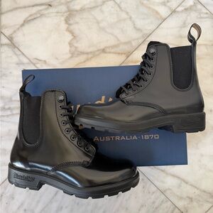 Blundstone Black Patent Leather Lace Up Boots - Size 3 UK/AU, US Women’s 6 - NEW